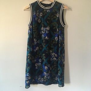 ANNA SUI Trellis floral pattern silk dress. Resort 18.